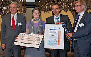 Volksbank Innovation Award 2010, 2nd place for PSL Systemtechnik with the development of the Saphirglas-Rocking Cell, Clausthal-Zellerfeld, Germany